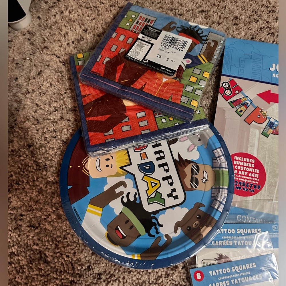 Roblox assorted party goods for kids birthday! All for one price.